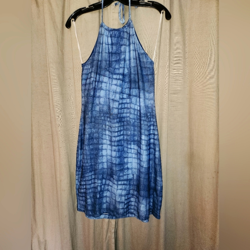 Juniors Snake Print Halter Dress Sz M